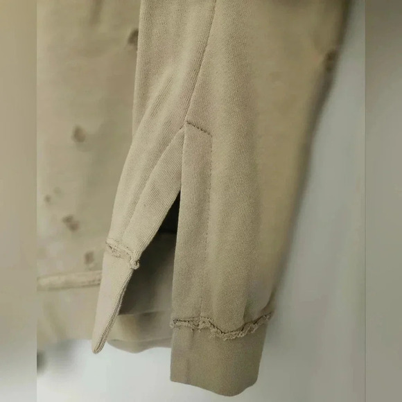 Kuwalla Lashes Distressed Grunge Hooded Sweatshirt Tan Sz Small Tan Nwt - Picture 4 of 14